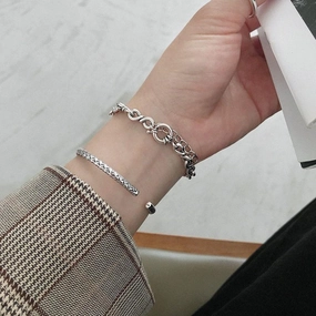 Women's Personalized Vintage Versatile Sterling Silver Bracelet 