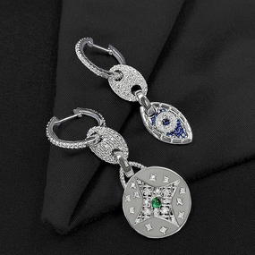 Women's Pig Nose Asymmetric Hoop Earrings 