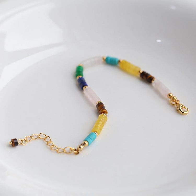 Women's Retro Fashion Color Stone Beaded Bracelet