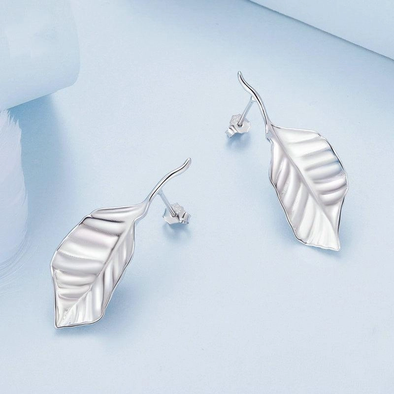 Women's S925 Silver Leaf Earrings