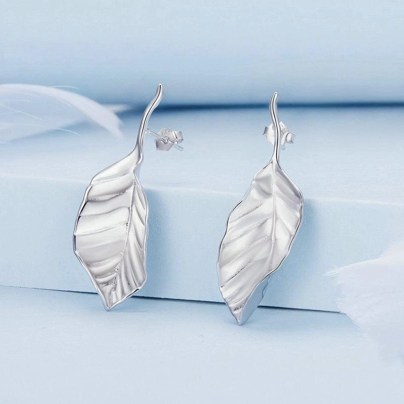 Women's S925 Silver Leaf Earrings