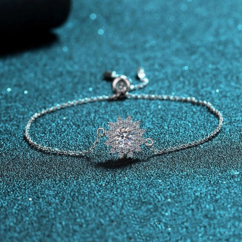Women's S925 Silver Mosonite Bracelet