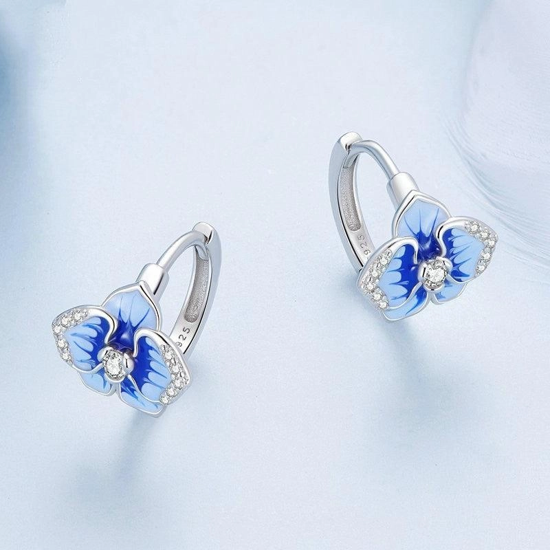 Women's S925 Silver Phalaenopsis Flower Earrings