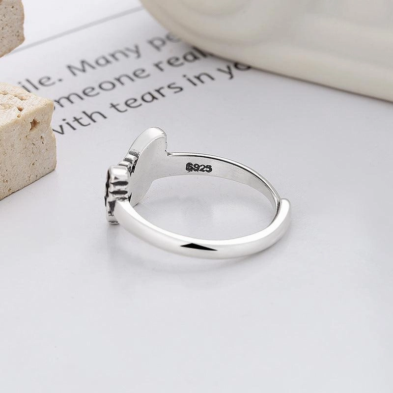 Women's S925 Sterling Silver Color Matching Epoxy Butterfly Ring