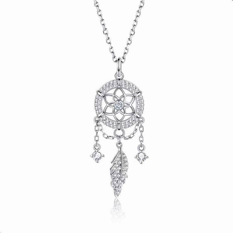 Women's Simple Temperament Sterling Silver Dreamcatcher Puff Energy Sweater Chain