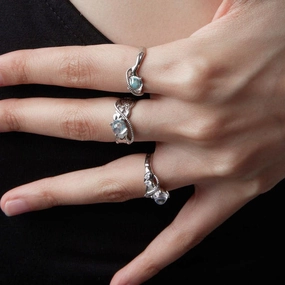 Women's Sterling Silver Moonstone Ring 