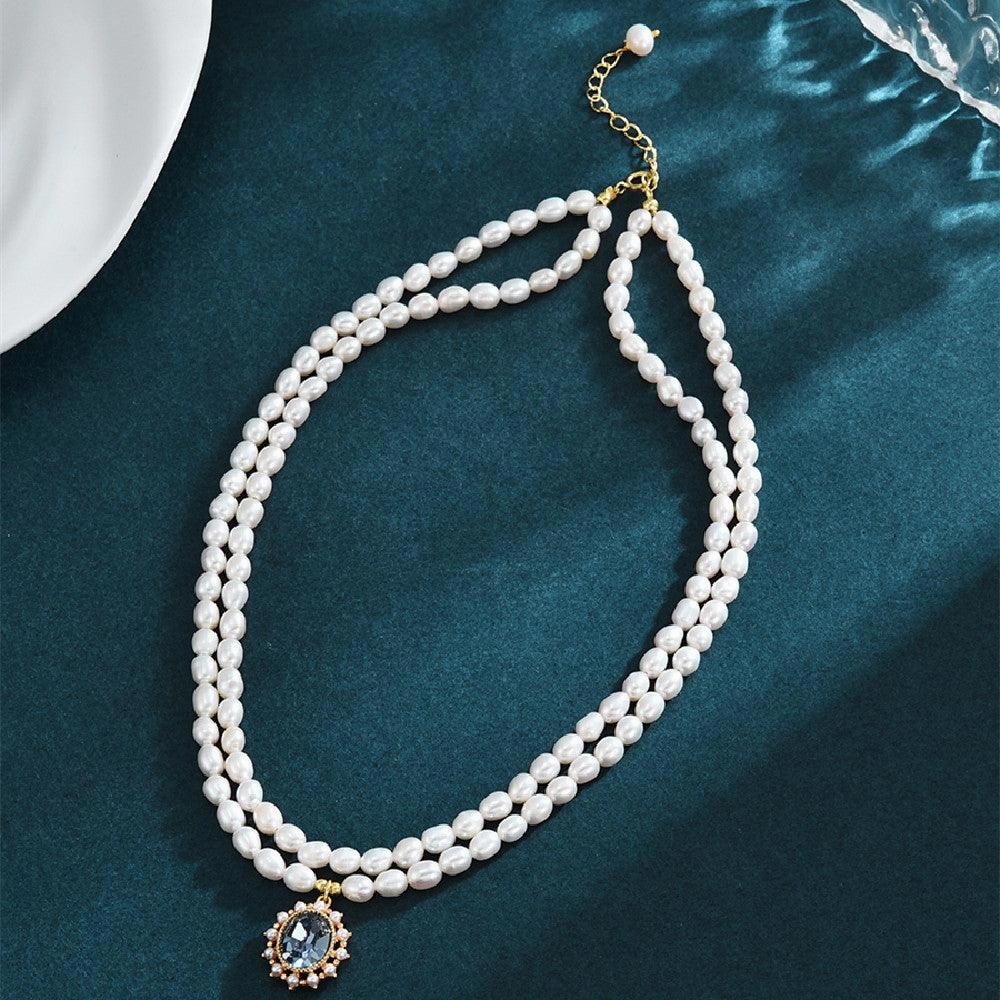 Women's Vintage Gem Pendant Necklace 