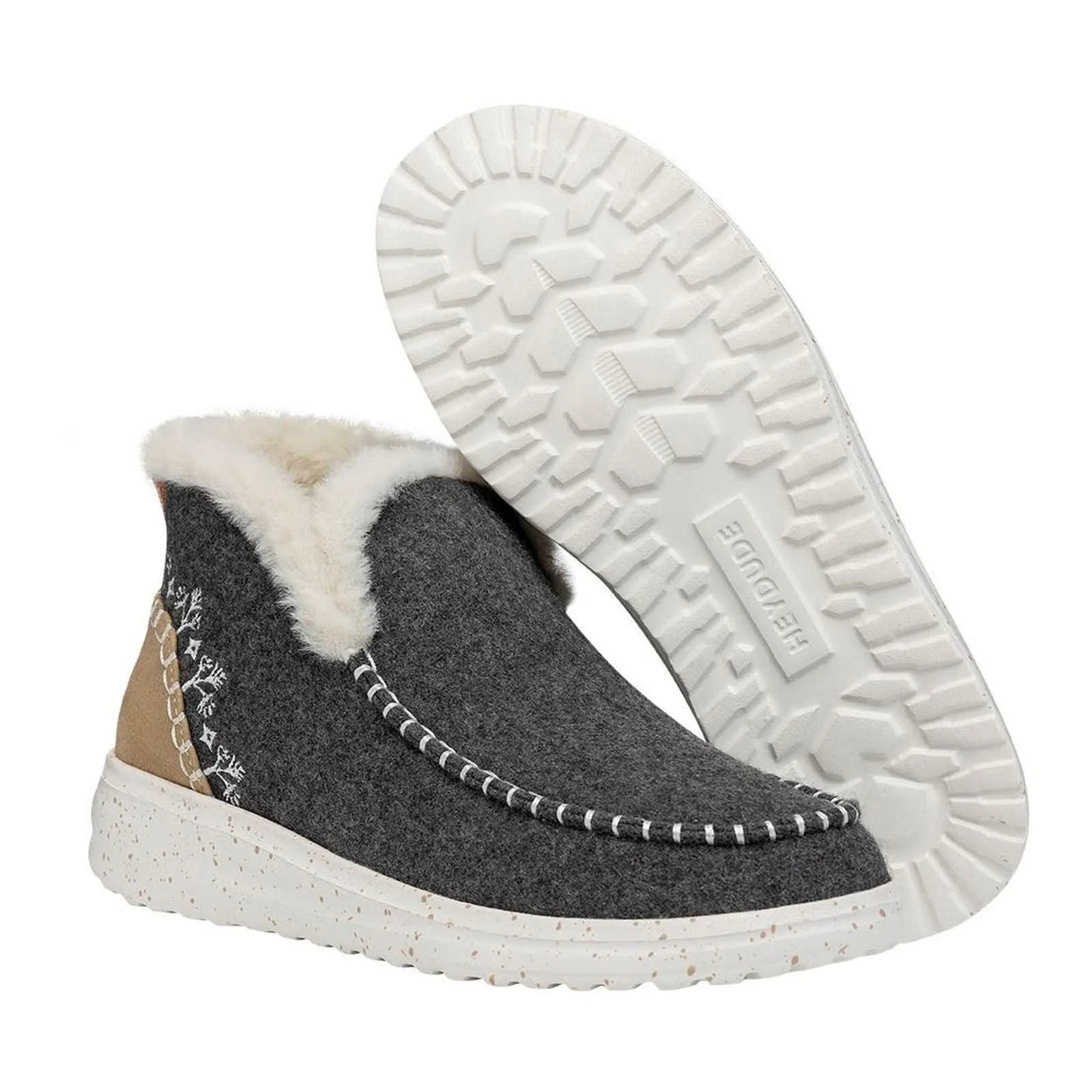 Heydude Damen 40208 Denny Wolle Kunst-Shearling Knöchelstiefel