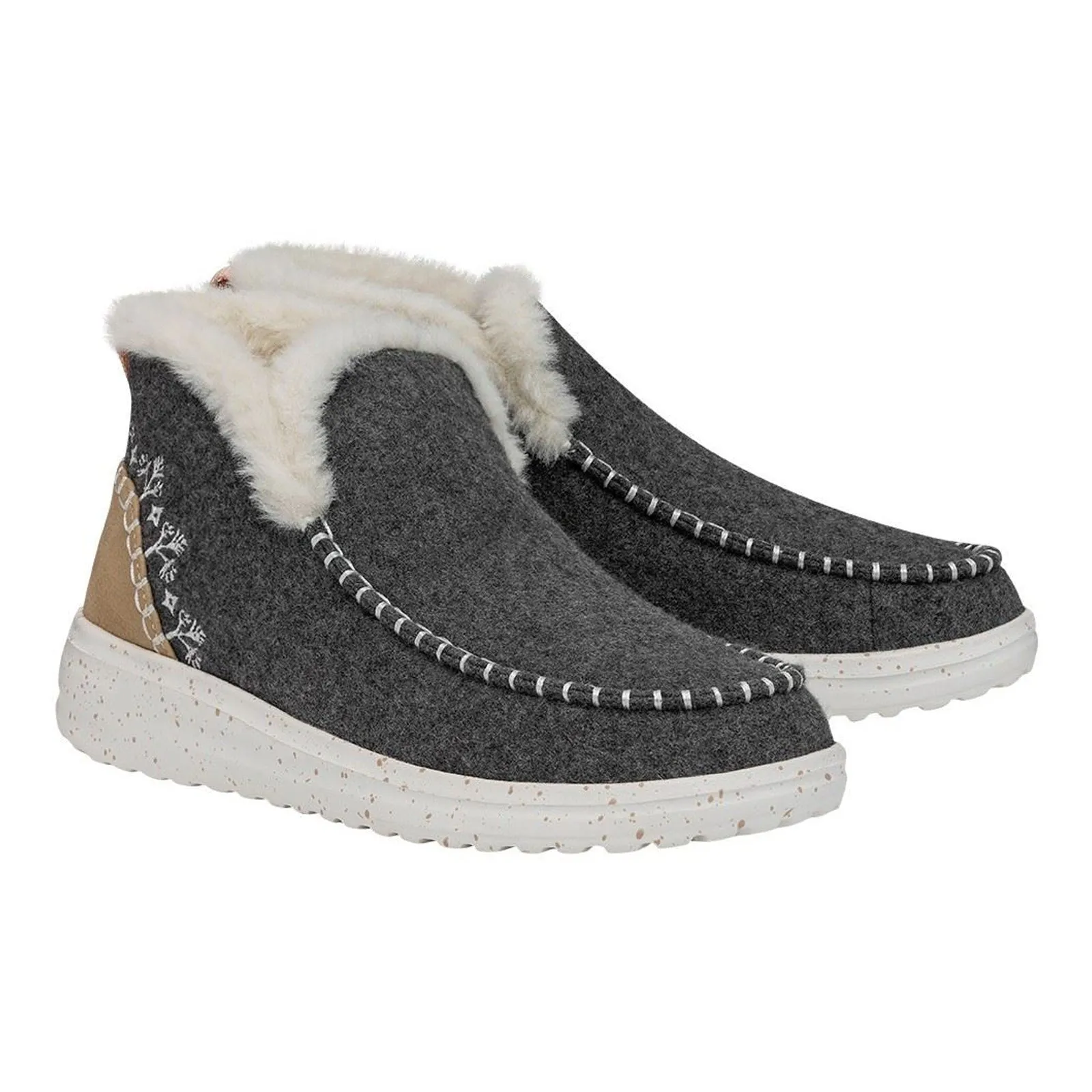 Heydude Damen 40208 Denny Wolle Kunst-Shearling Knöchelstiefel