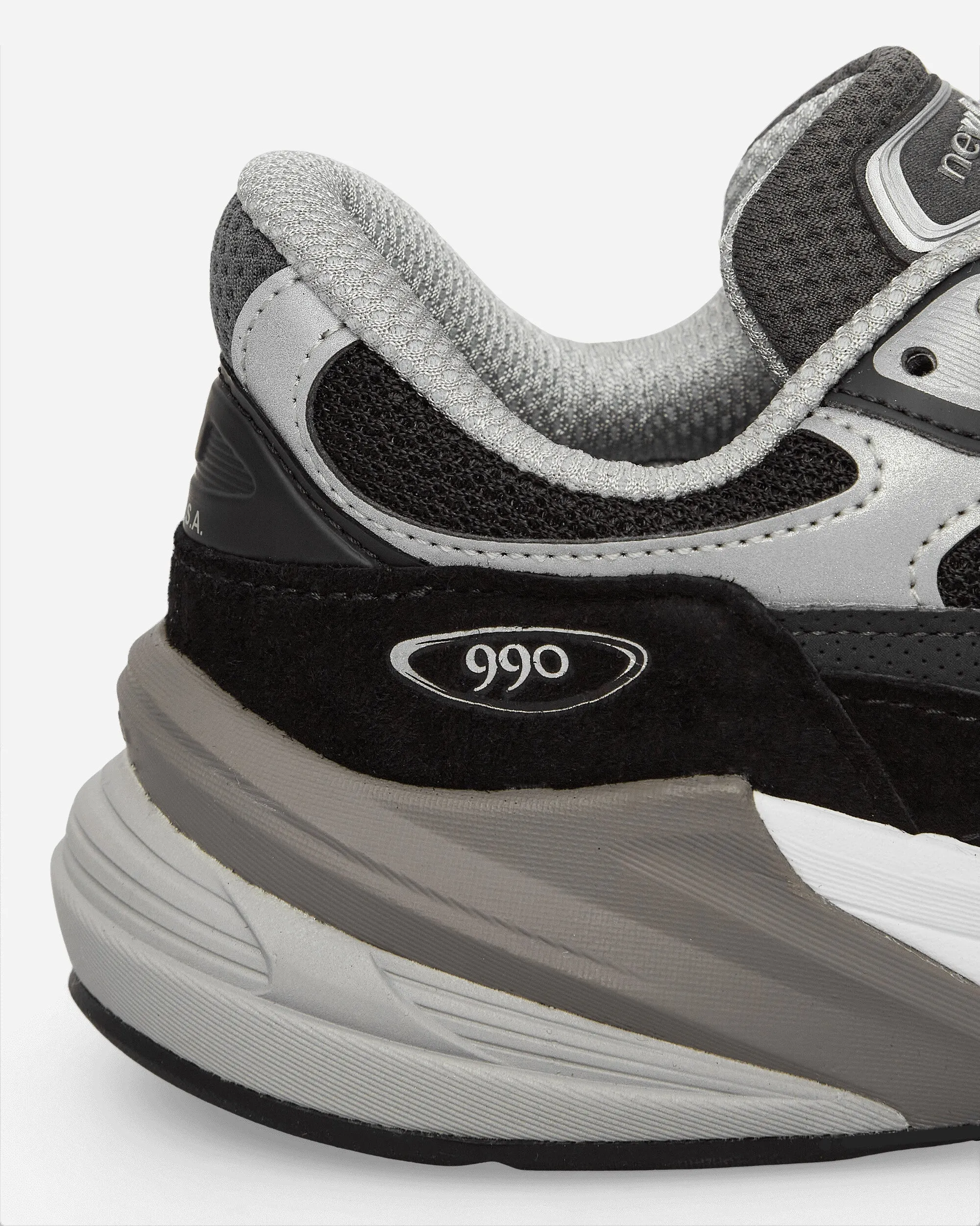 Damen 990v6 Sneakers Schwarz / Weiß, hergestellt in den USA