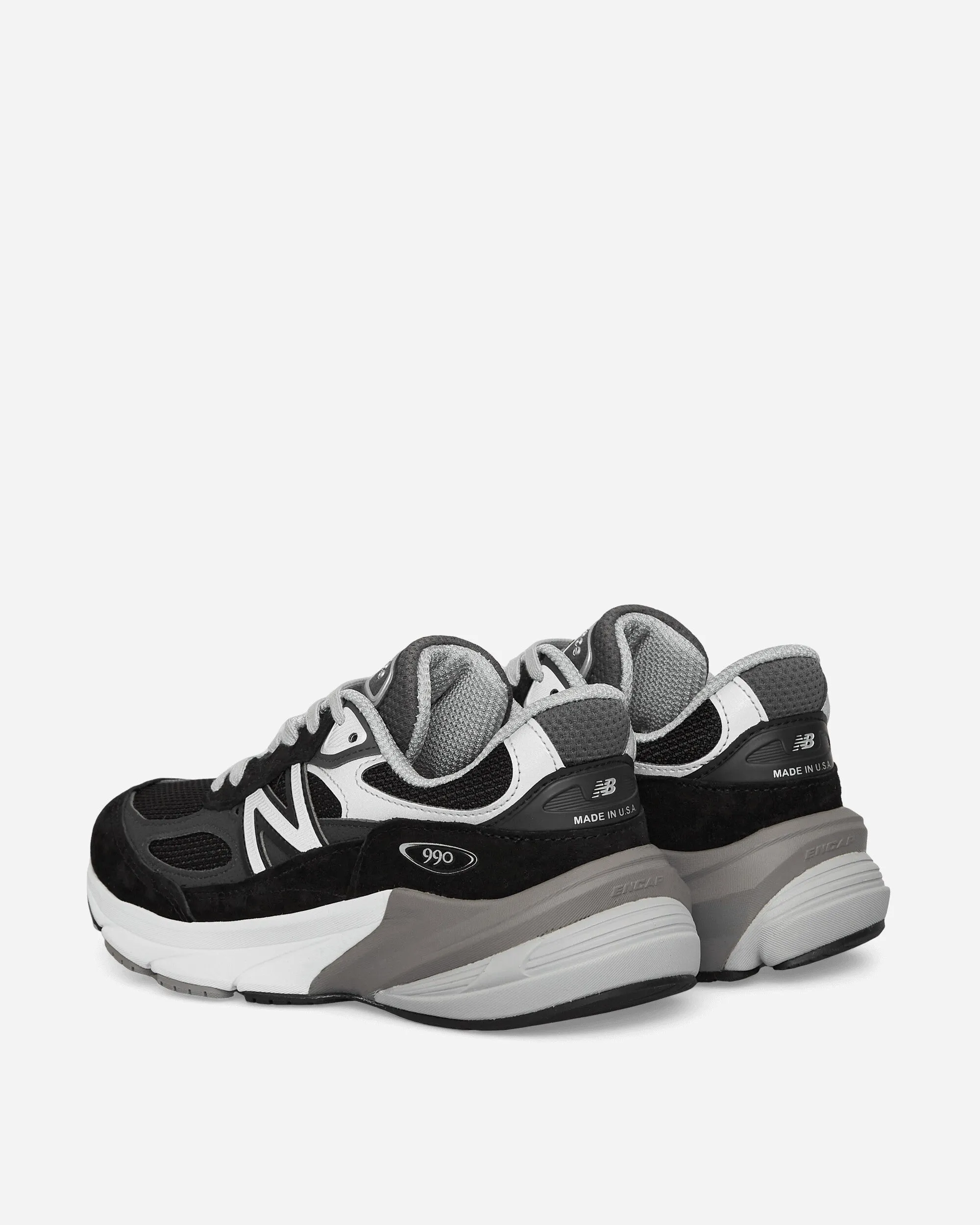 Damen 990v6 Sneakers Schwarz / Weiß, hergestellt in den USA