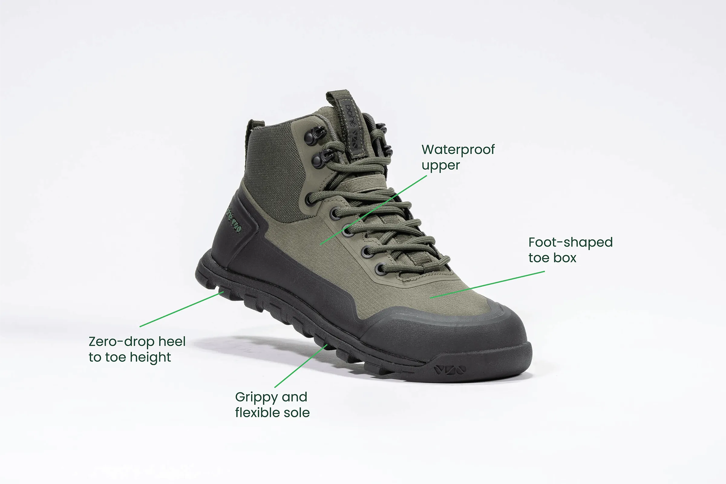 Frauen's Wiederentdeckung Erdender Barfuß-Wanderstiefel | Wald