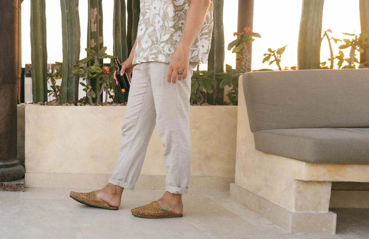 Woven City Pantoffel in Honig   Streifen