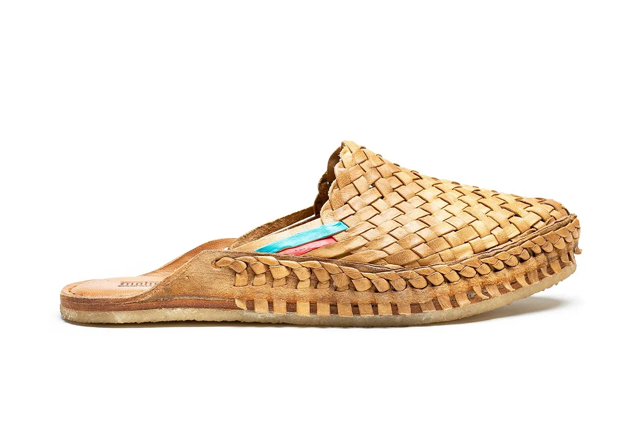 Woven City Pantoffel in Honig   Streifen