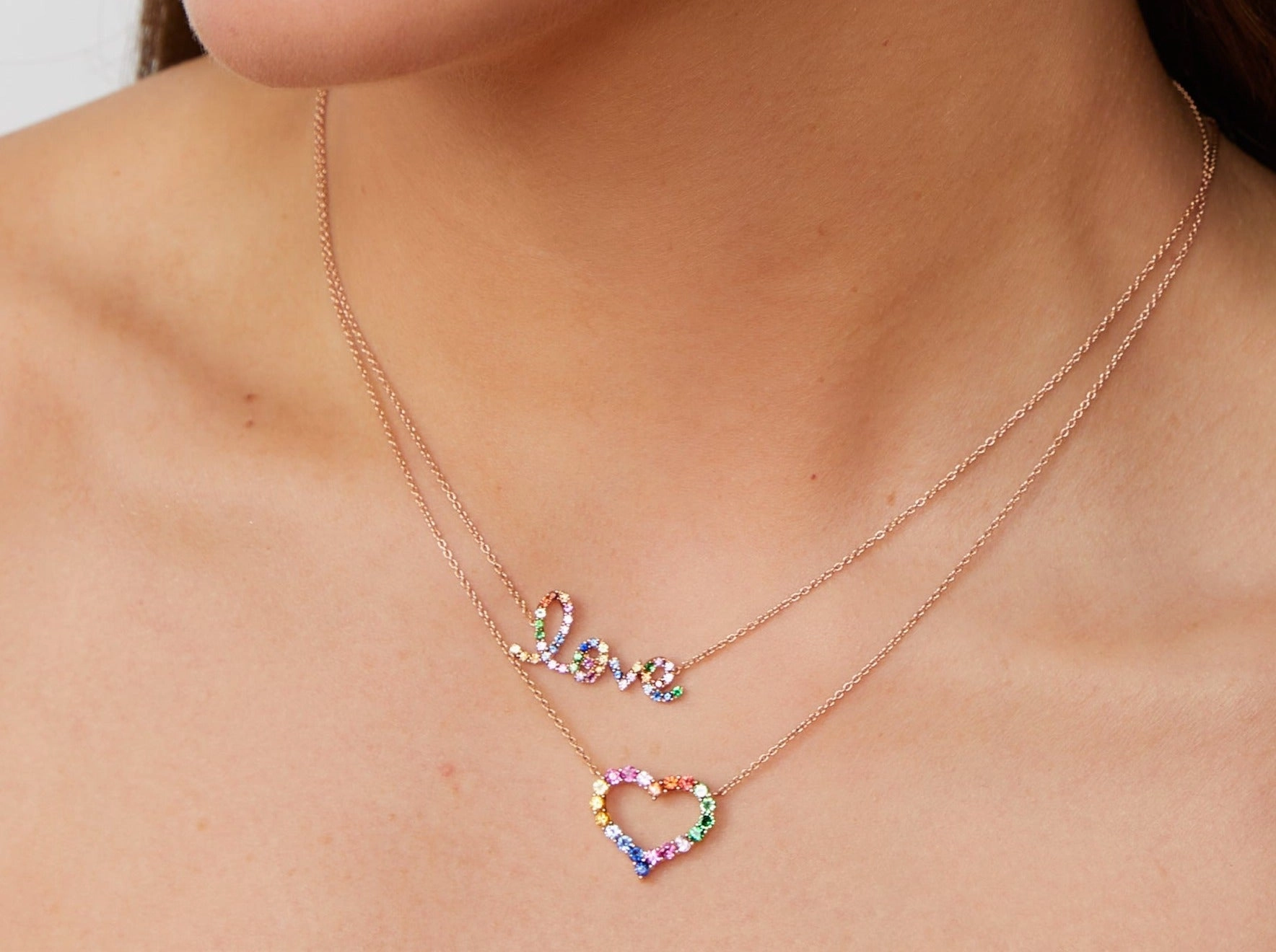 Yellow gold and diamond letter necklace