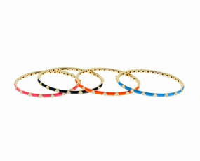 Yellow gold and enamel bangle bracelet with diamonds hand-chain-bracelet  