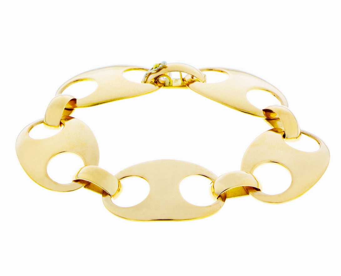 Yellow gold bracelet with oval links