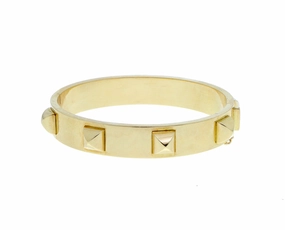 Yellow gold bracelet with studs hand-chain-bracelet  