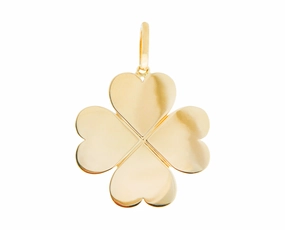 Yellow gold clover pendant hand-chain-bracelet  