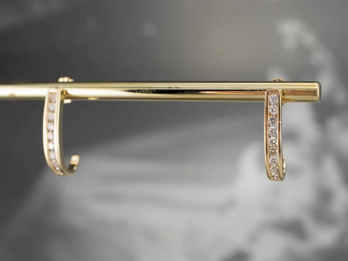 Yellow Gold Diamond Drop Earrings