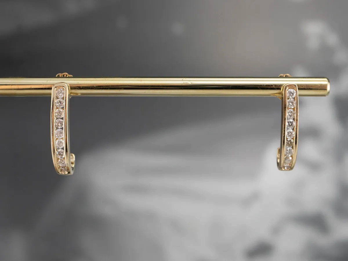 Yellow Gold Diamond Drop Earrings