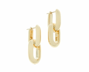 Yellow gold earrings hand-chain-bracelet  