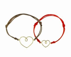 Yellow gold heart bracelet hand-chain-bracelet  