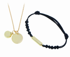 Yellow gold necklace or bracelet with an ash charm hand-chain-bracelet  