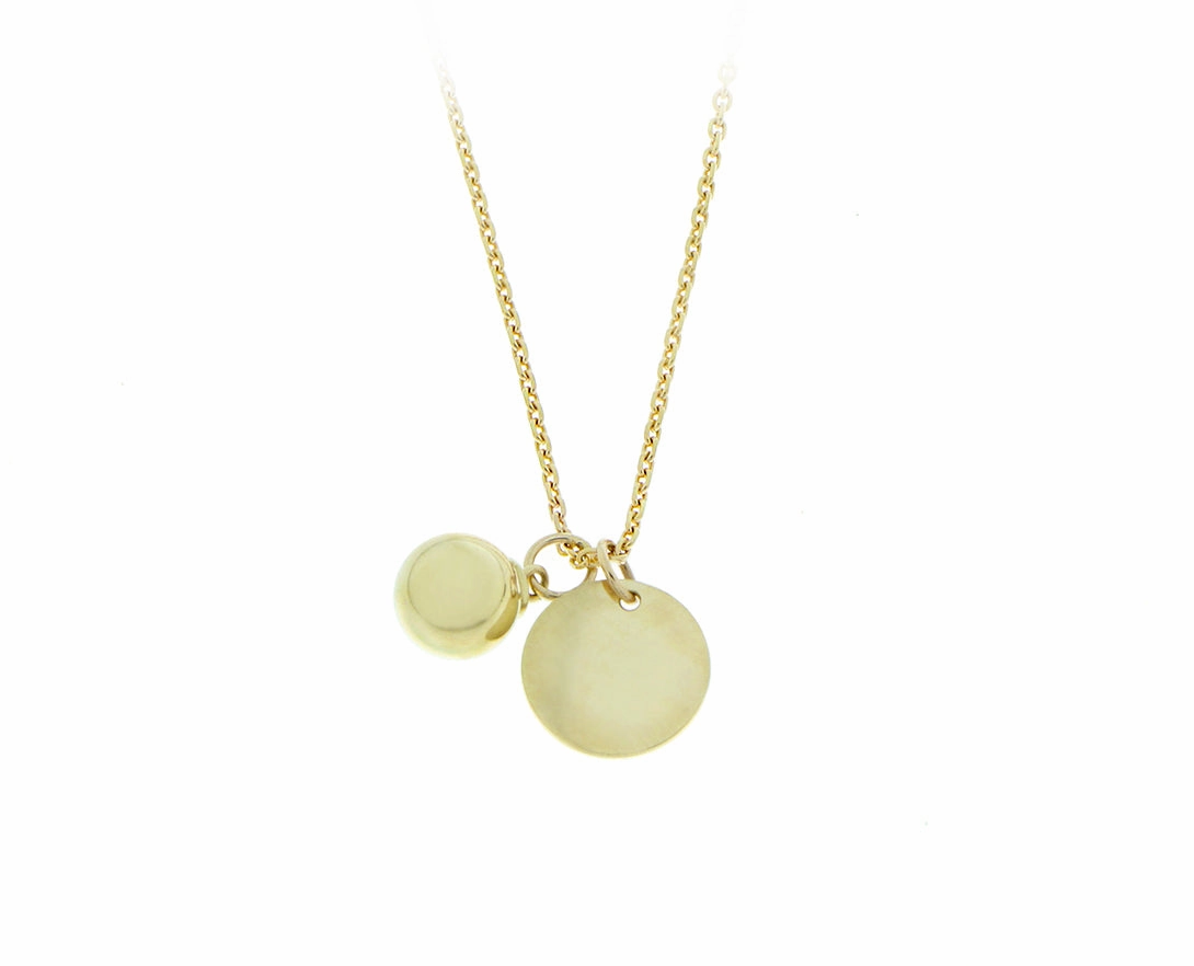 Yellow gold necklace or bracelet with an ash charm
