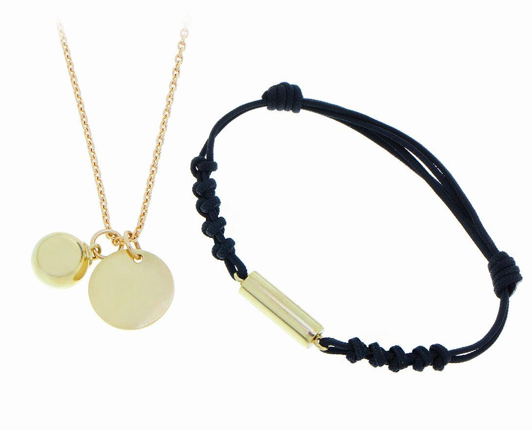 Yellow gold necklace or bracelet with an ash charm hand-chain-bracelet  