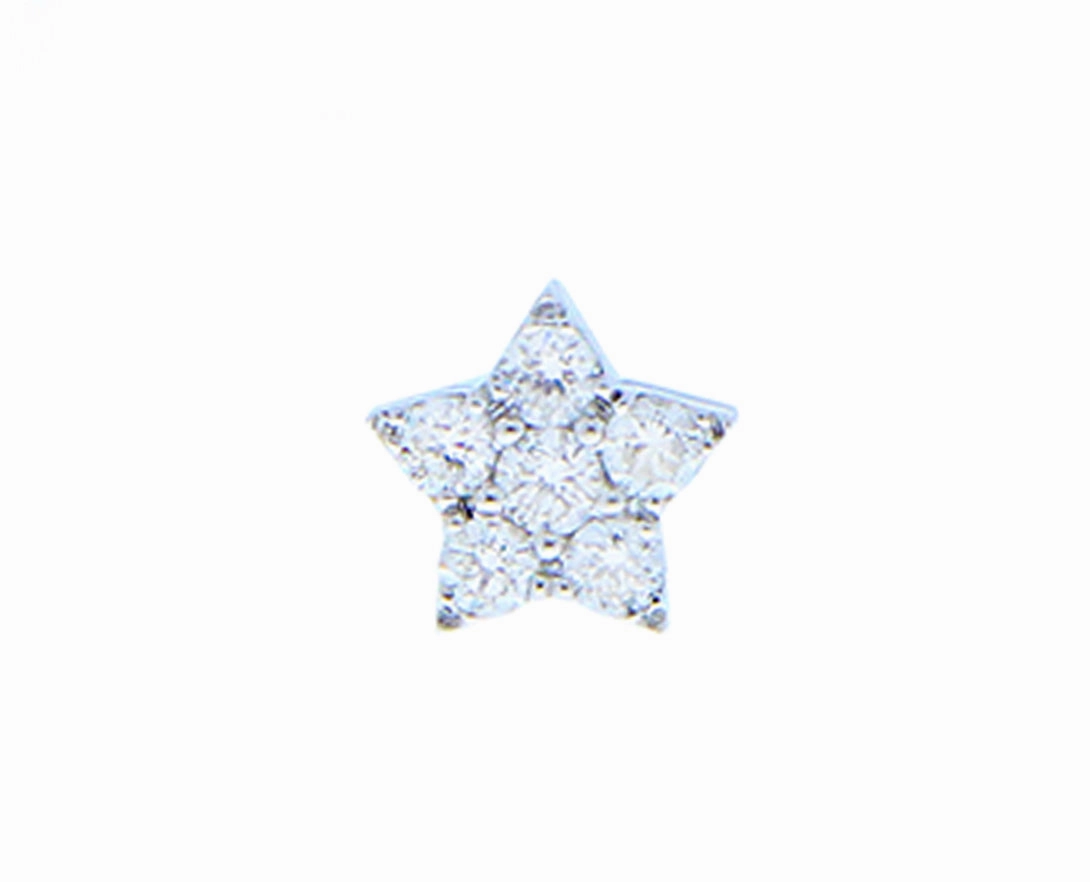 Yellow or white gold and diamonds single studs