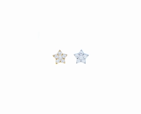 Yellow or white gold and diamonds single studs hand-chain-bracelet  