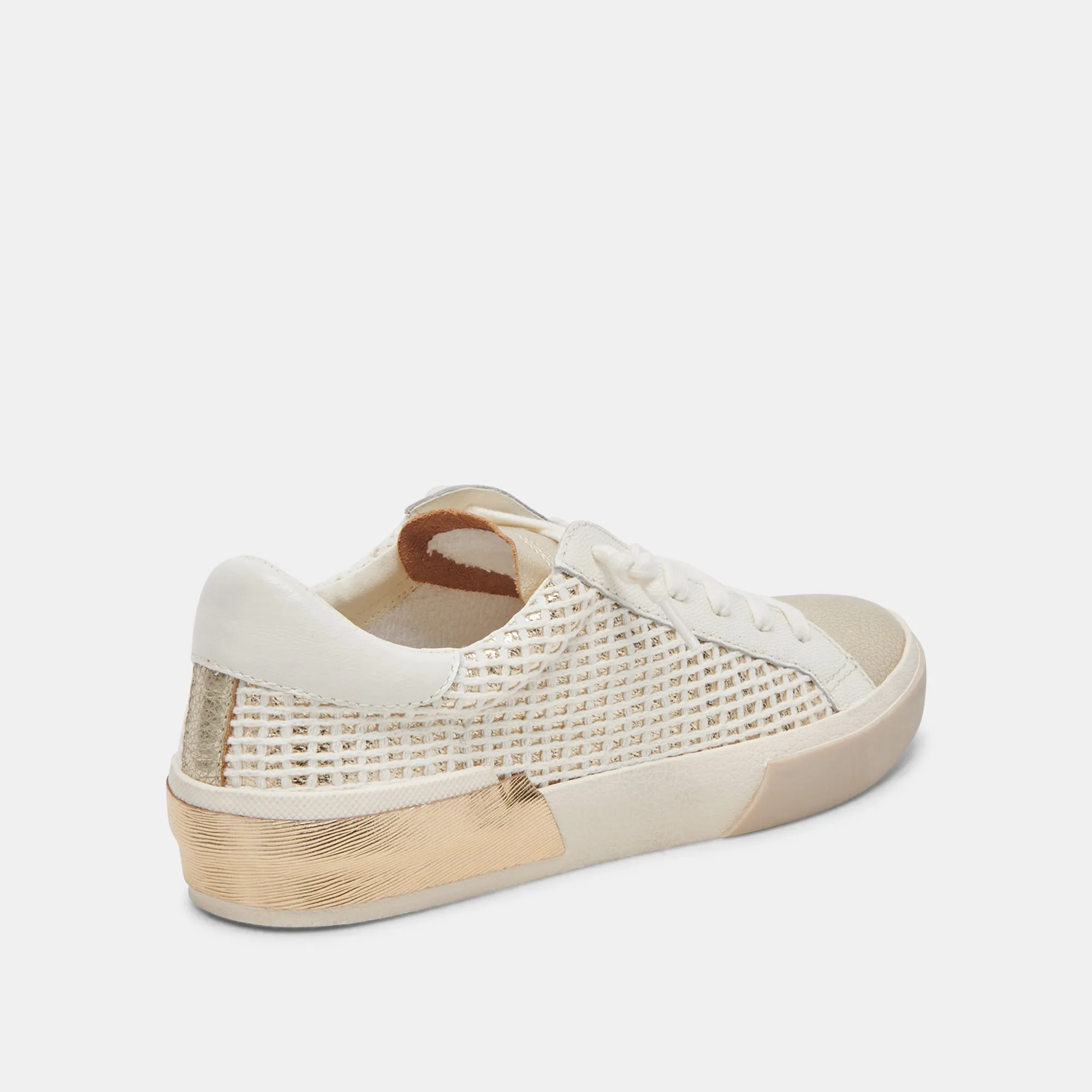 ZINA SNEAKERS BONE GOLD GEWEBT