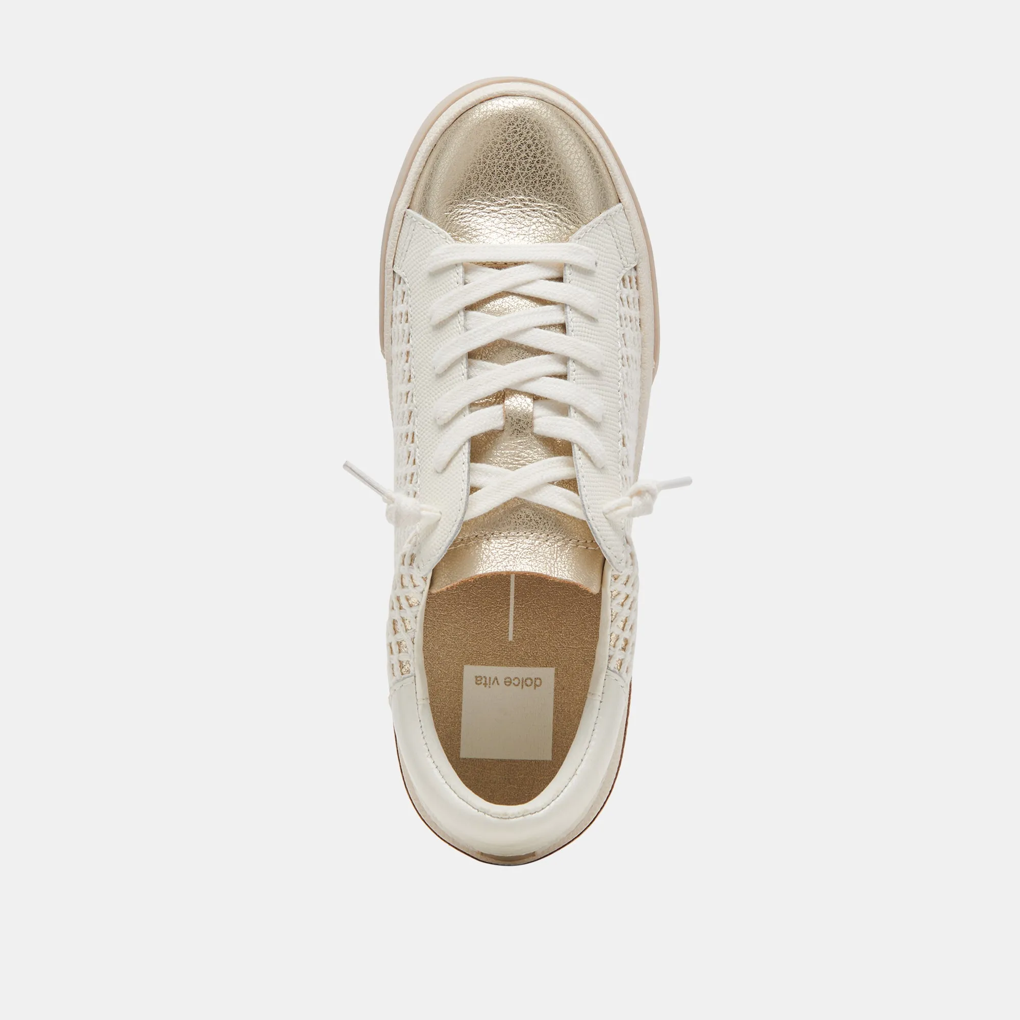 ZINA SNEAKERS BONE GOLD GEWEBT