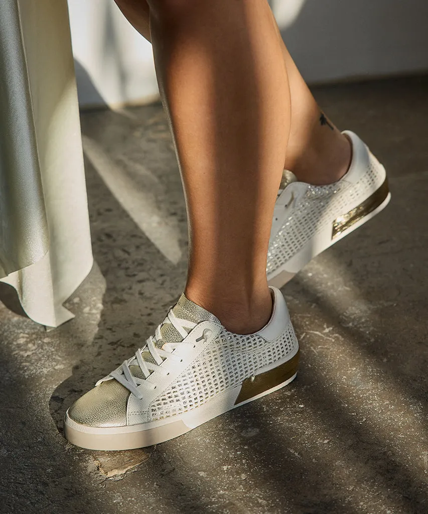 ZINA SNEAKERS BONE GOLD GEWEBT