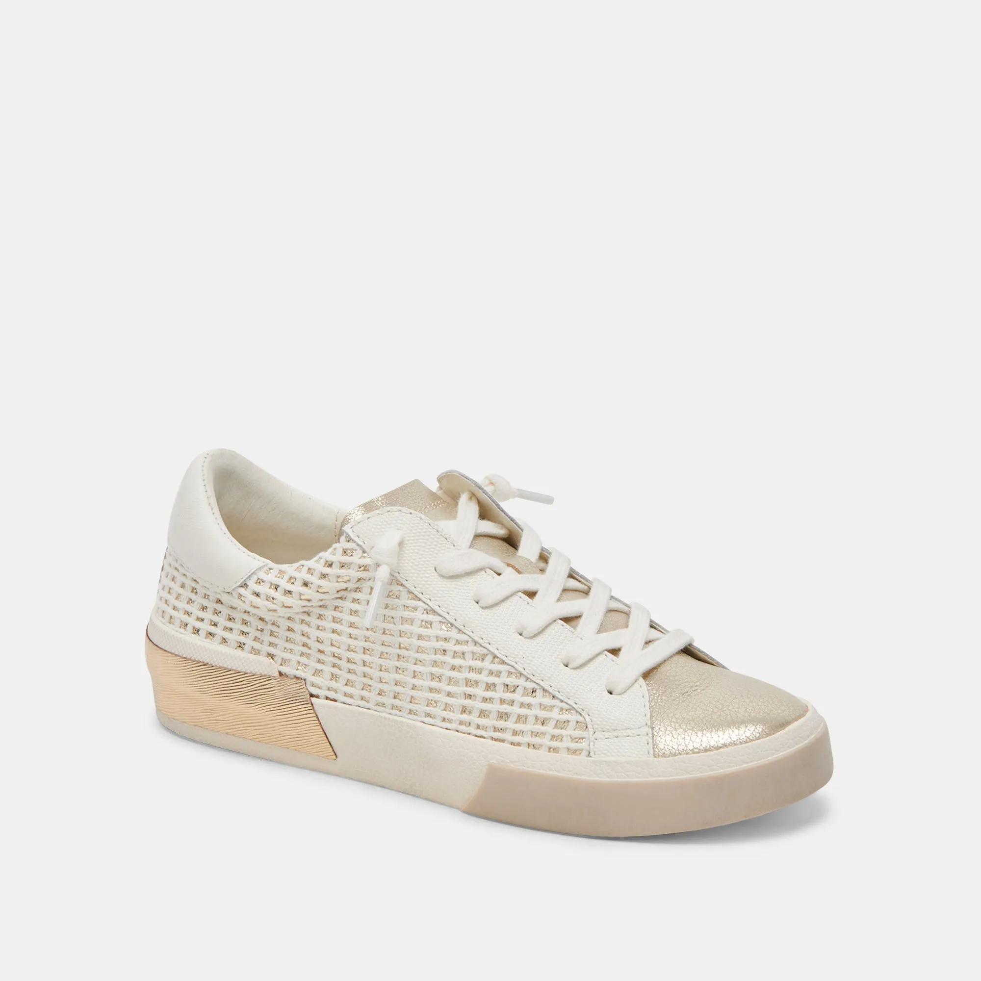 ZINA SNEAKERS BONE GOLD GEWEBT