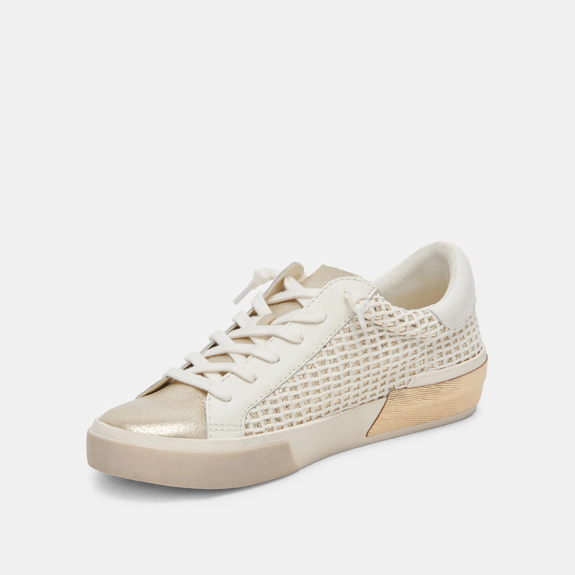 ZINA SNEAKERS BONE GOLD GEWEBT