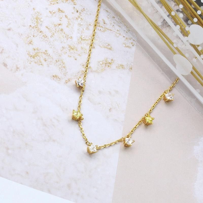 Zircon Star Necklace Collar Chain