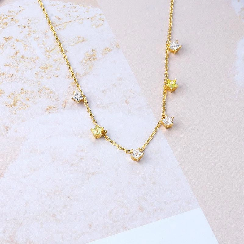 Zircon Star Necklace Collar Chain